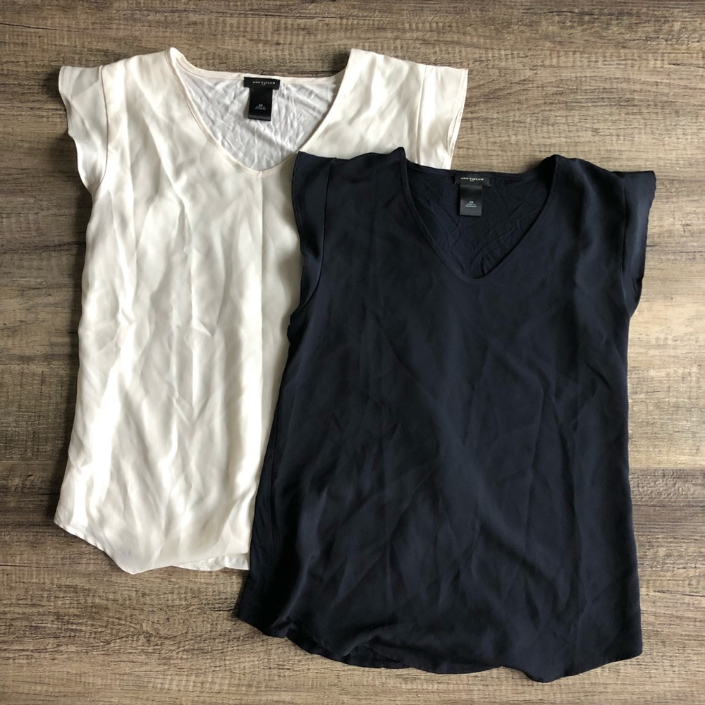 Ann Taylor Flutter Sleeve Shirts (bundle of 2!)